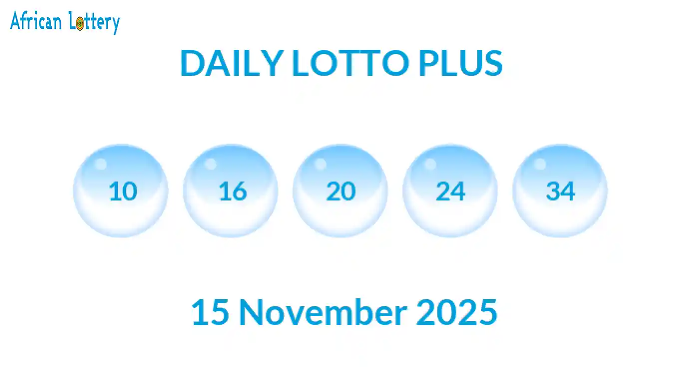 Lottery balls from Daily Lotto Plus draw on 15 November 2025