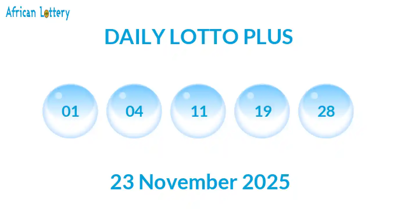 Lottery balls from Daily Lotto Plus draw on 23 November 2025