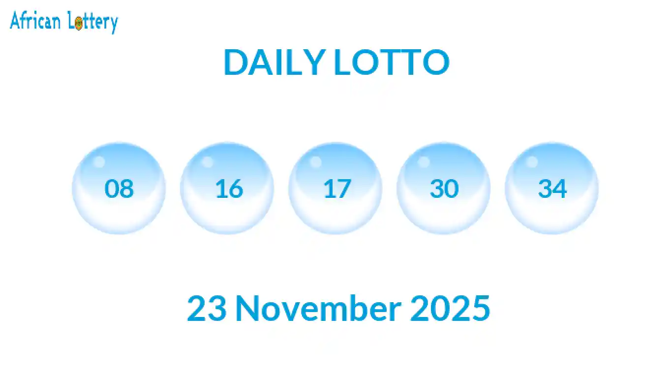 Lottery balls from Daily Lotto draw on 23 November 2025