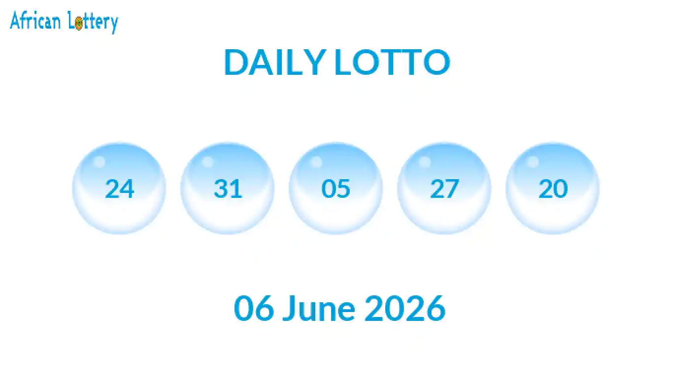 Lottery balls from Daily Lotto draw on 06 June 2026