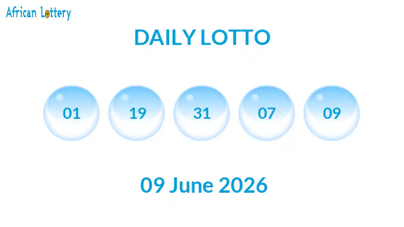 Lottery balls from Daily Lotto draw on 09 June 2026