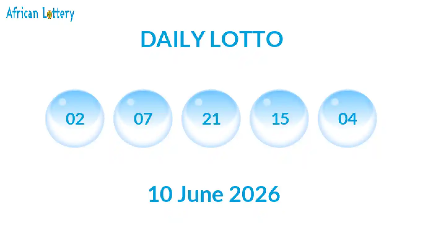 Lottery balls from Daily Lotto draw on 10 June 2026