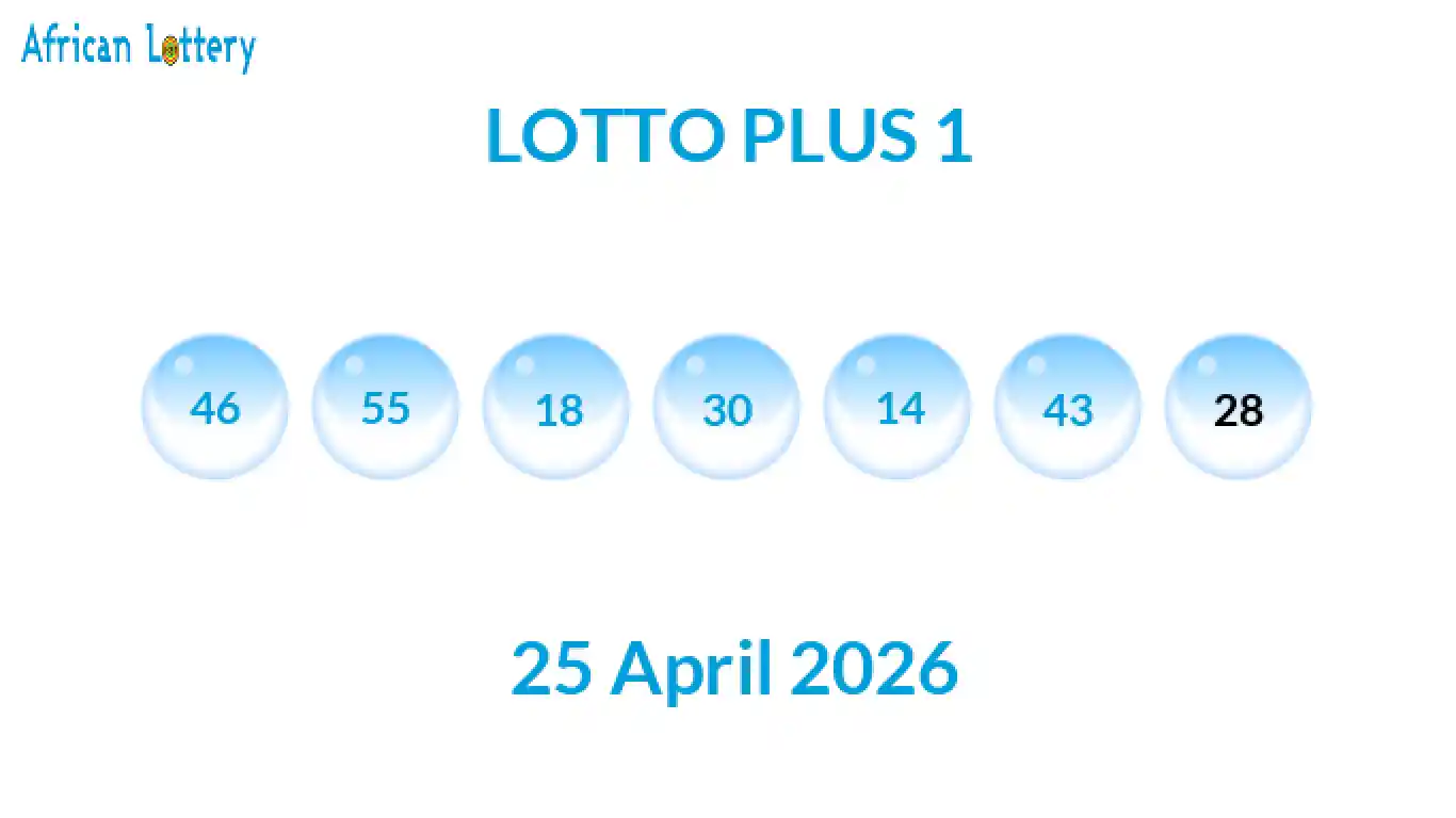 Lottery balls from Lotto Plus draw on 25 April 2026