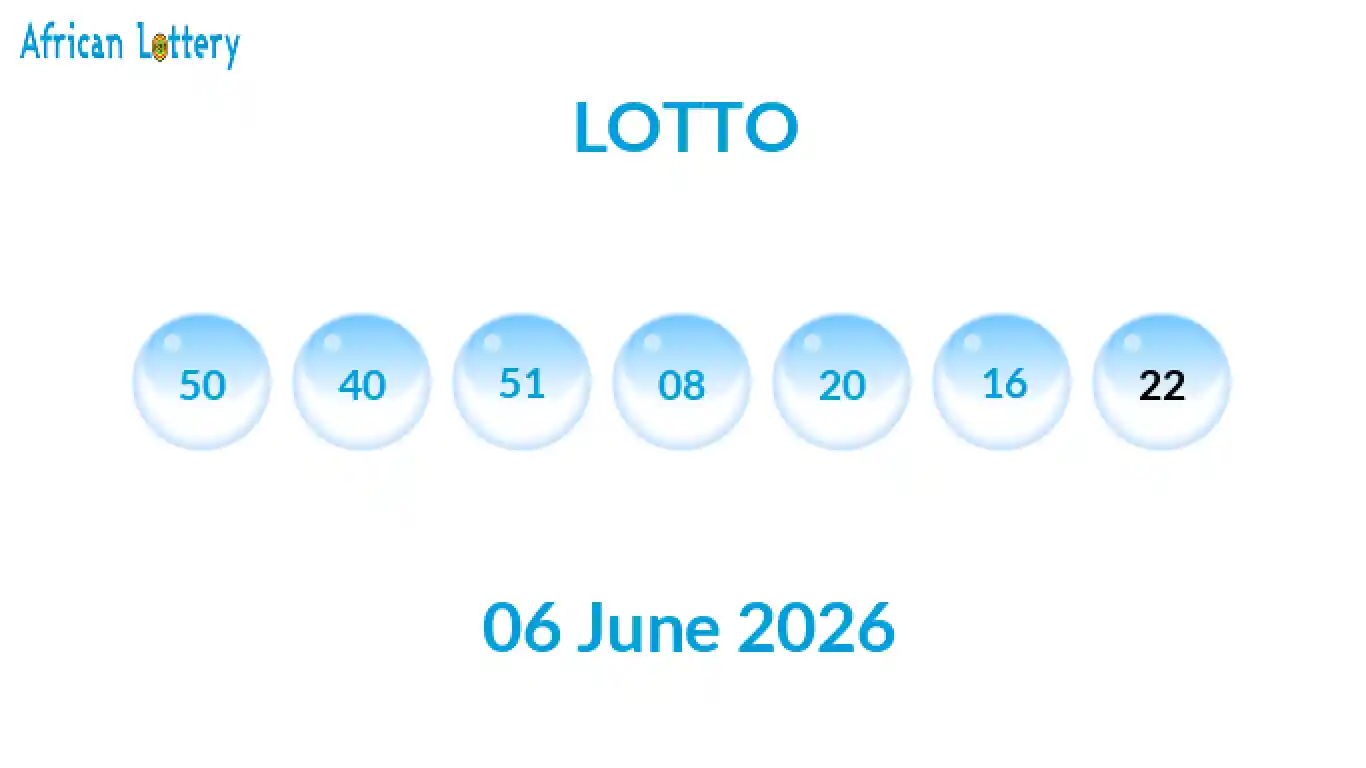 Lottery balls from Lotto draw on 06 June 2026