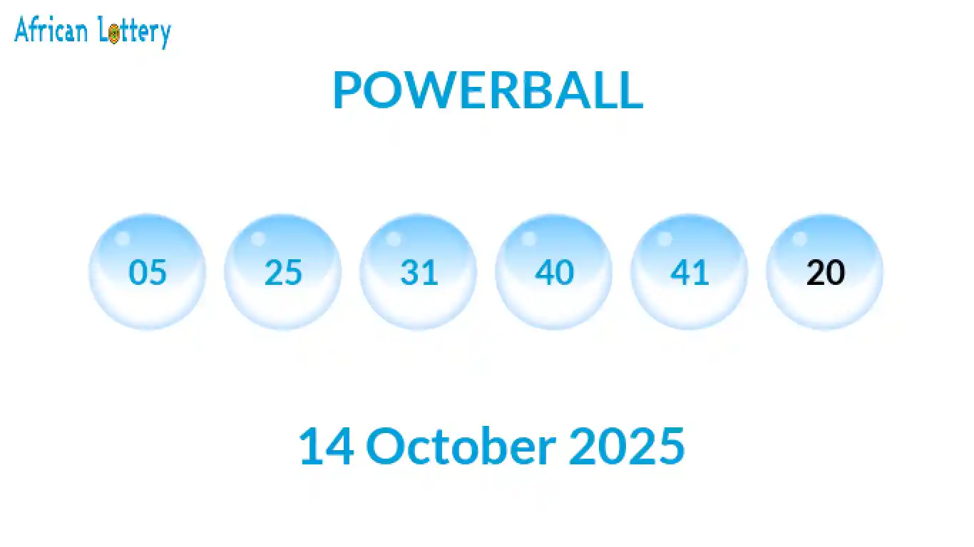 Lottery balls from Powerball draw on 14 October 2025
